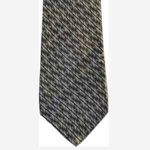 Zylos George Machado Men’s Tie Classic Cut Black/Silver White Lines 100% Silk